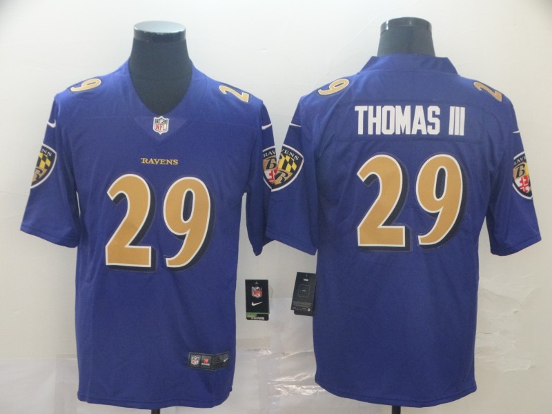 Men's Baltimore Ravens #29 Earl Thomas III Purple Color Rush NFL Jersey